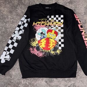 Nickelodeon SpongeBob Take the Highway Black Fleece Pullover Sweatshirt Men's M